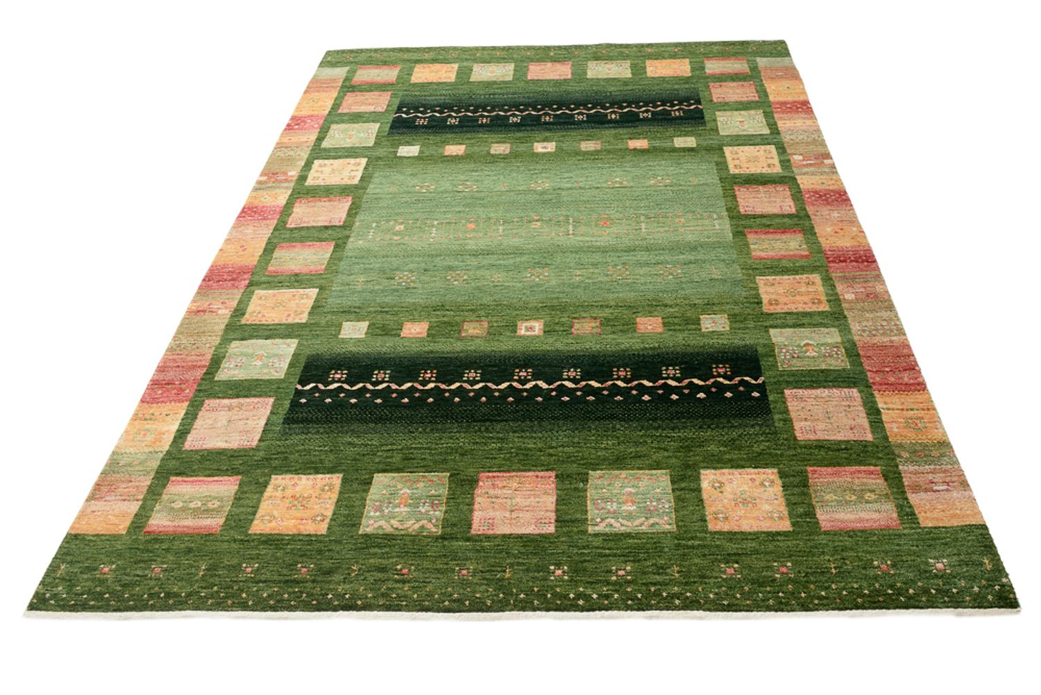 Tappeto Gabbeh - Loribaft Indus - 238 x 173 cm - verde