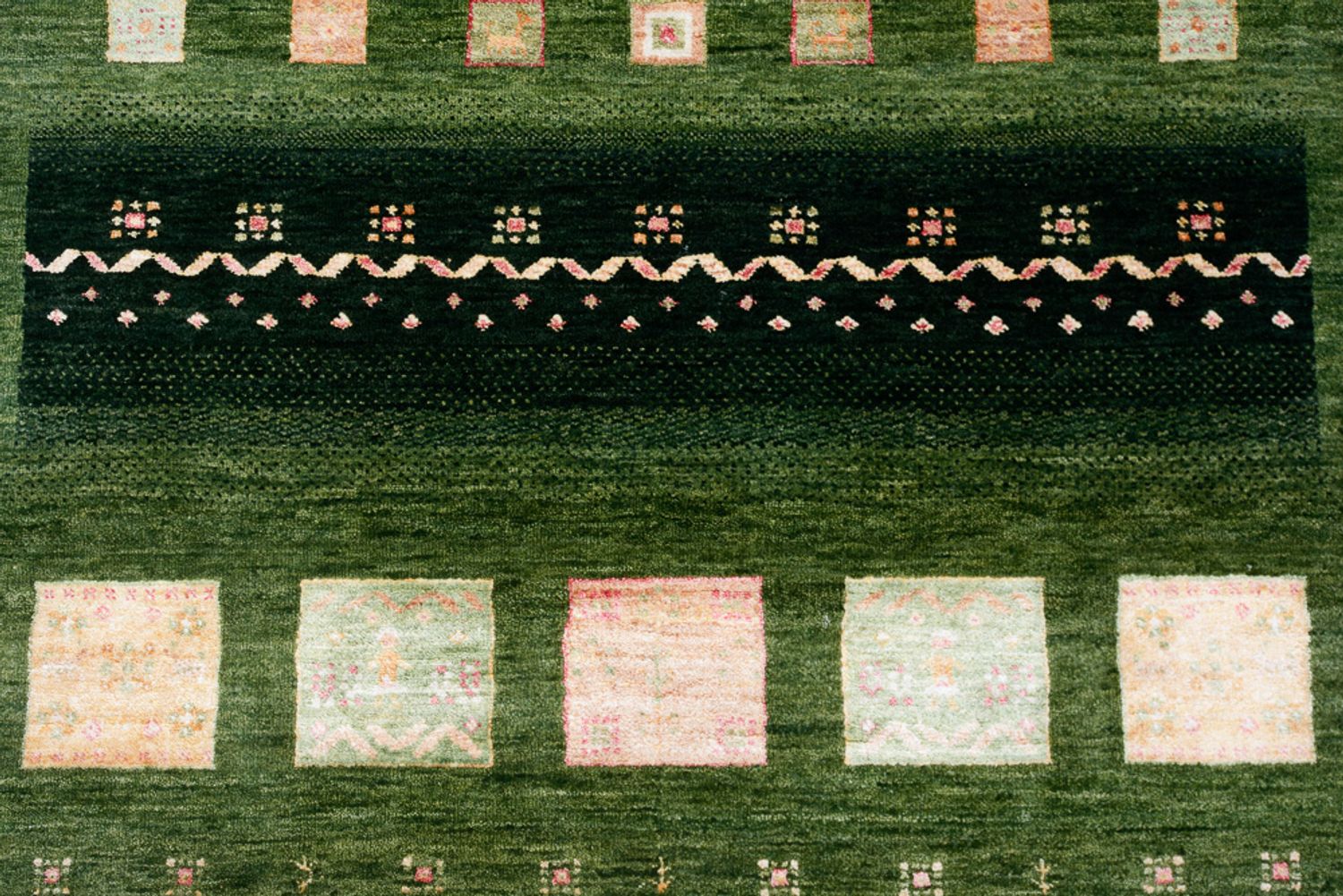 Tappeto Gabbeh - Loribaft Indus - 238 x 173 cm - verde