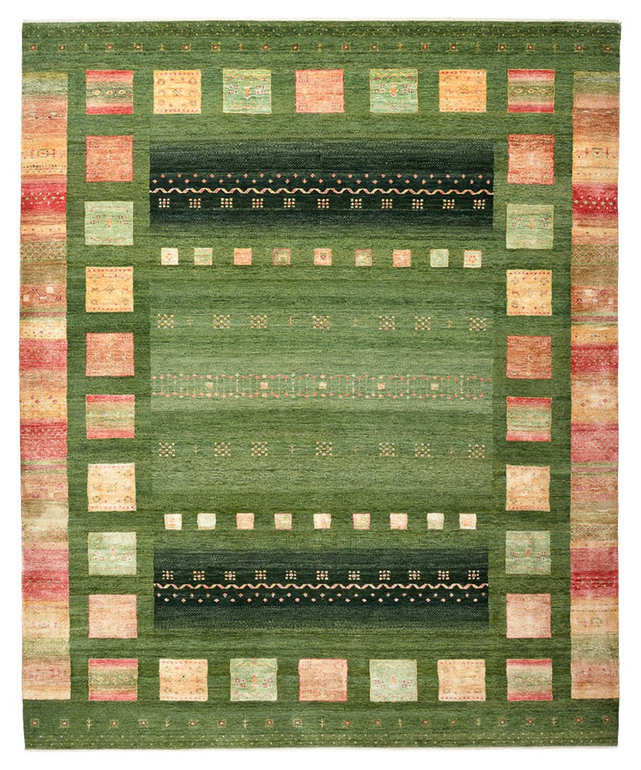 Tappeto Gabbeh - Loribaft Indus - 302 x 248 cm - verde