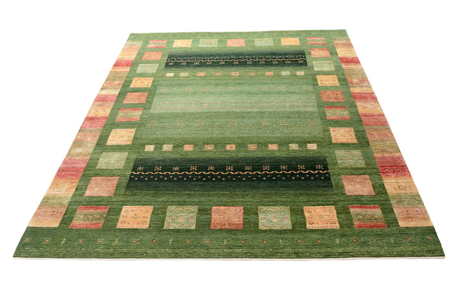 Tappeto Gabbeh - Loribaft Indus - 302 x 248 cm - verde