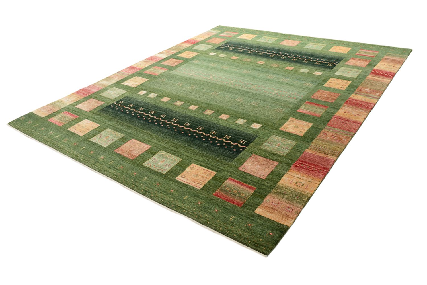 Tappeto Gabbeh - Loribaft Indus - 302 x 248 cm - verde