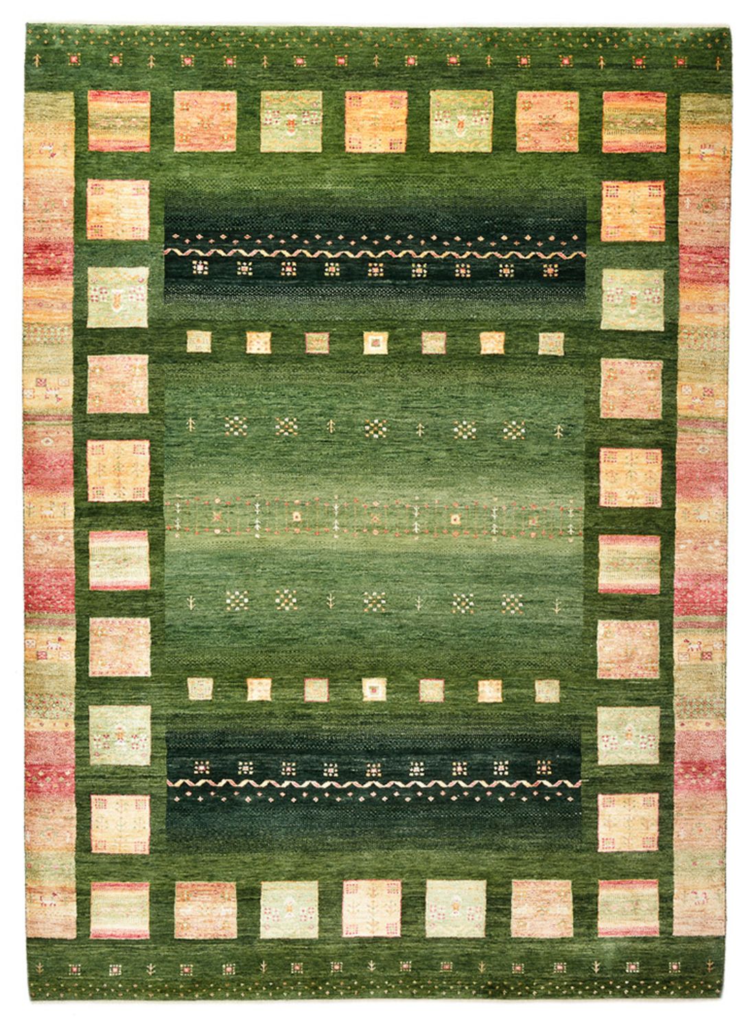 Tappeto Gabbeh - Loribaft Indus - 245 x 178 cm - verde