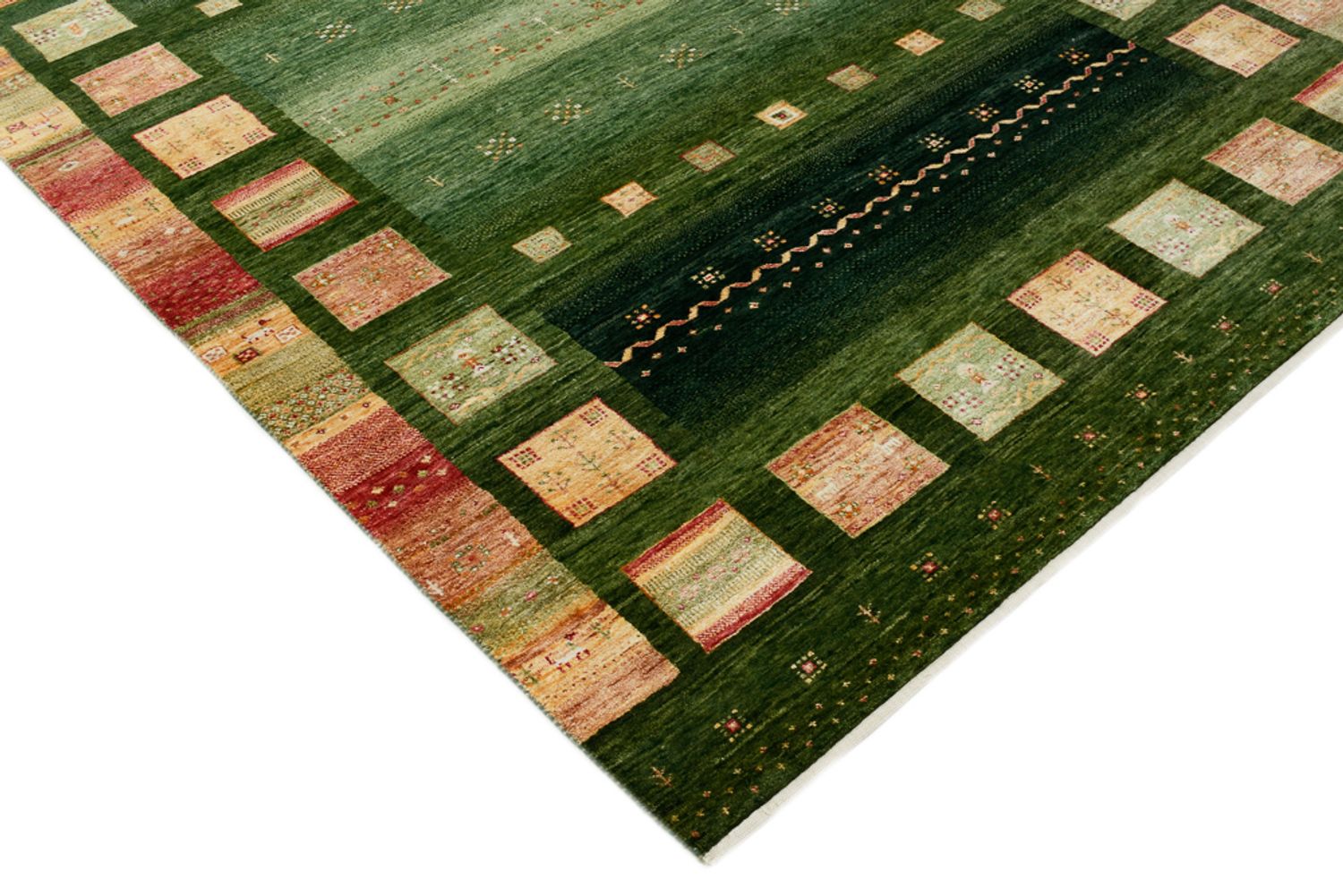 Tappeto Gabbeh - Loribaft Indus - 245 x 178 cm - verde