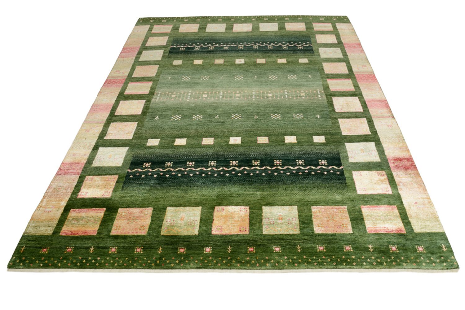 Tappeto Gabbeh - Loribaft Indus - 245 x 178 cm - verde