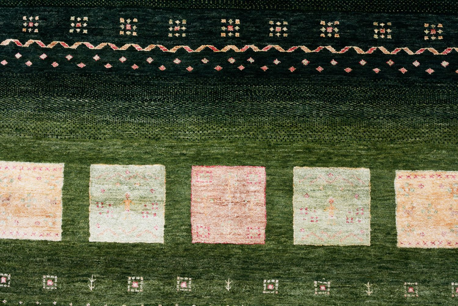 Tappeto Gabbeh - Loribaft Indus - 308 x 205 cm - verde