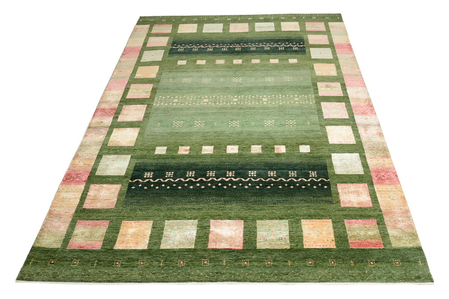 Tappeto Gabbeh - Loribaft Indus - 308 x 205 cm - verde