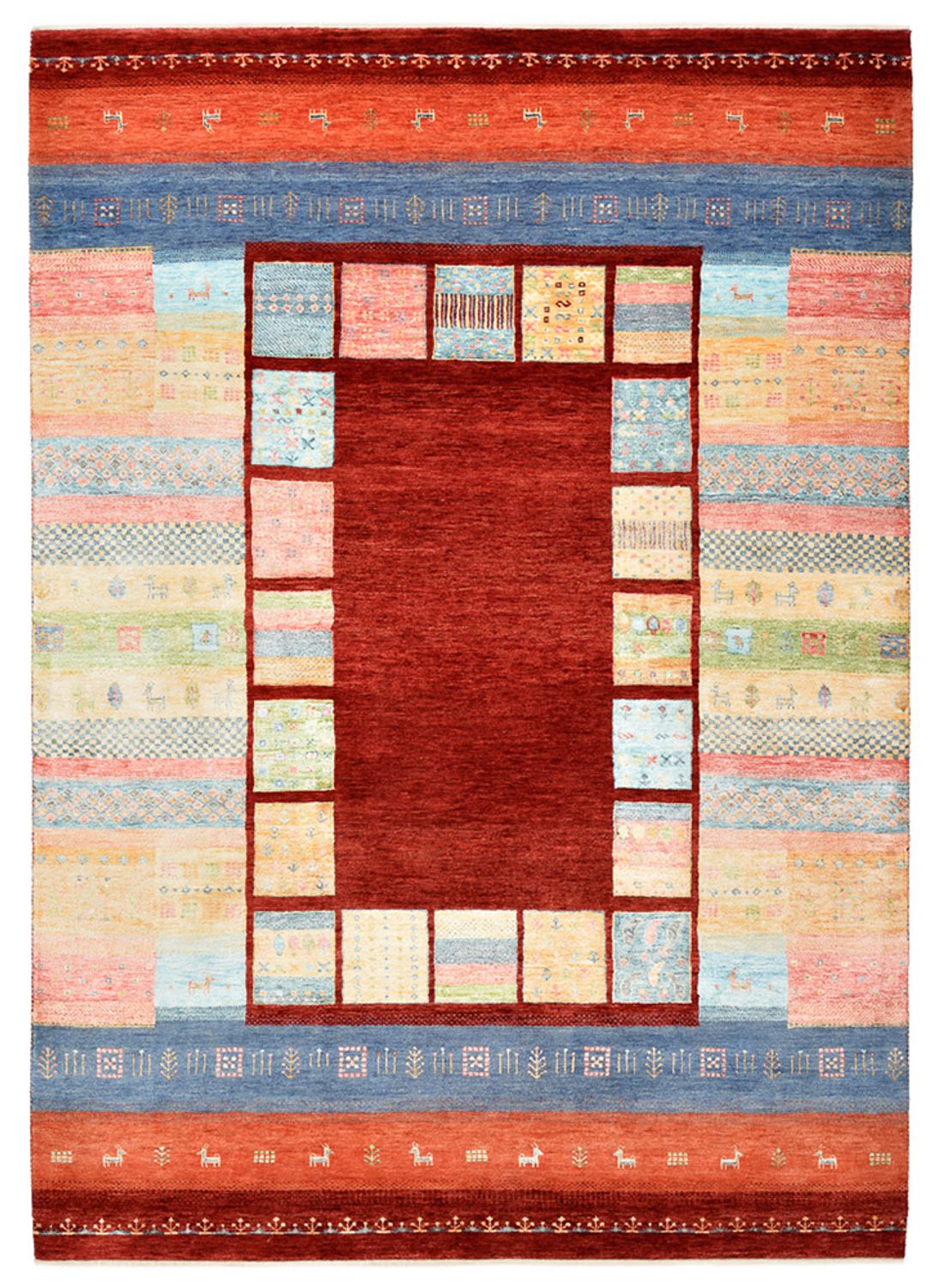 Tappeto Gabbeh - Loribaft Indus - 242 x 176 cm - multicolore