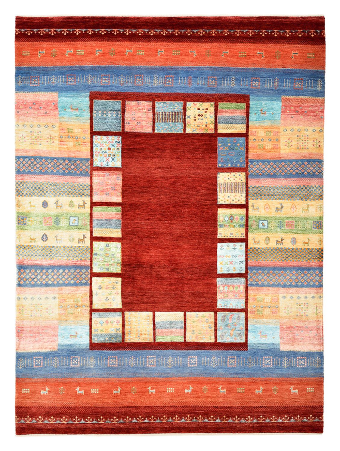 Tappeto Gabbeh - Loribaft Indus - 241 x 178 cm - multicolore