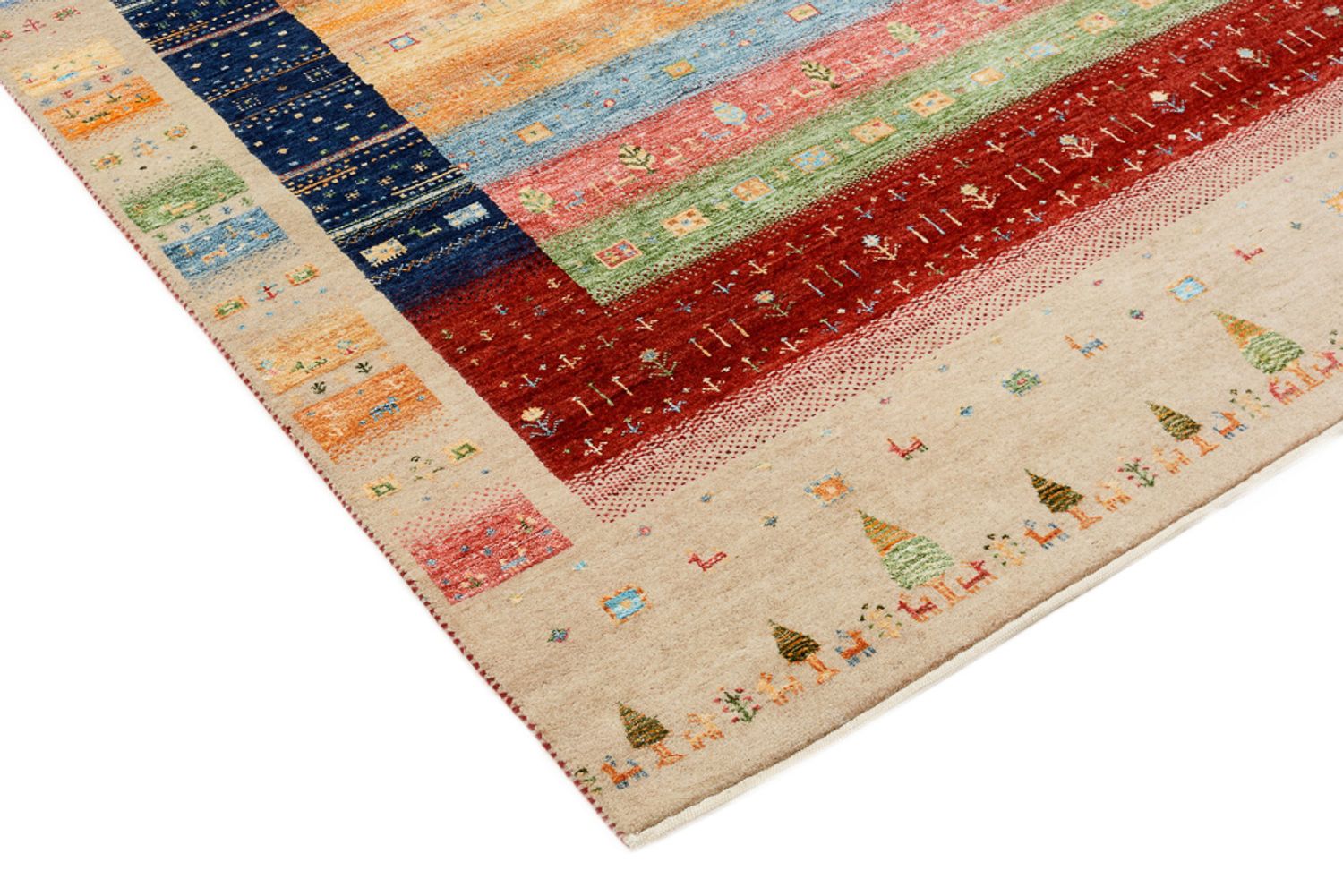Tappeto Gabbeh - Loribaft Indus - 198 x 154 cm - multicolore