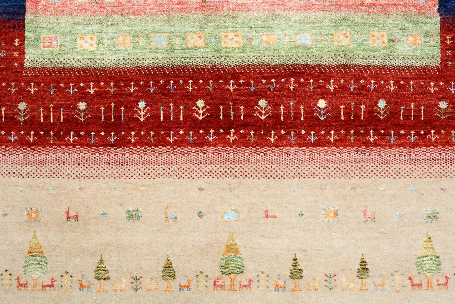 Tappeto Gabbeh - Loribaft Indus - 198 x 154 cm - multicolore