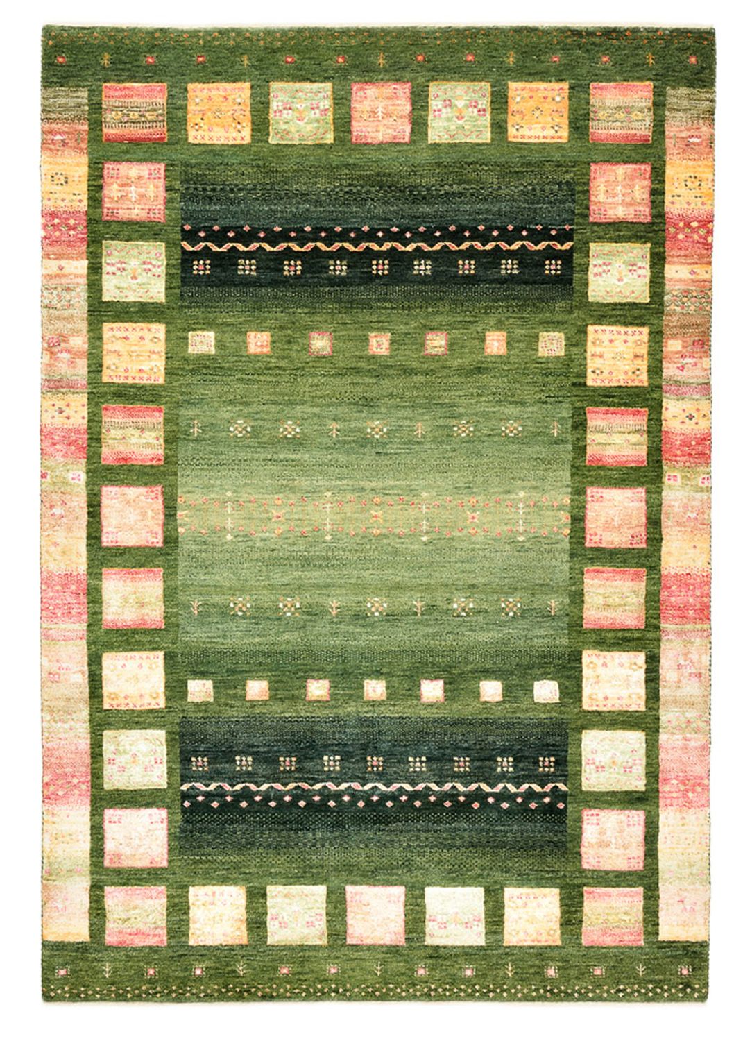 Tappeto Gabbeh - Loribaft Indus - 183 x 127 cm - verde