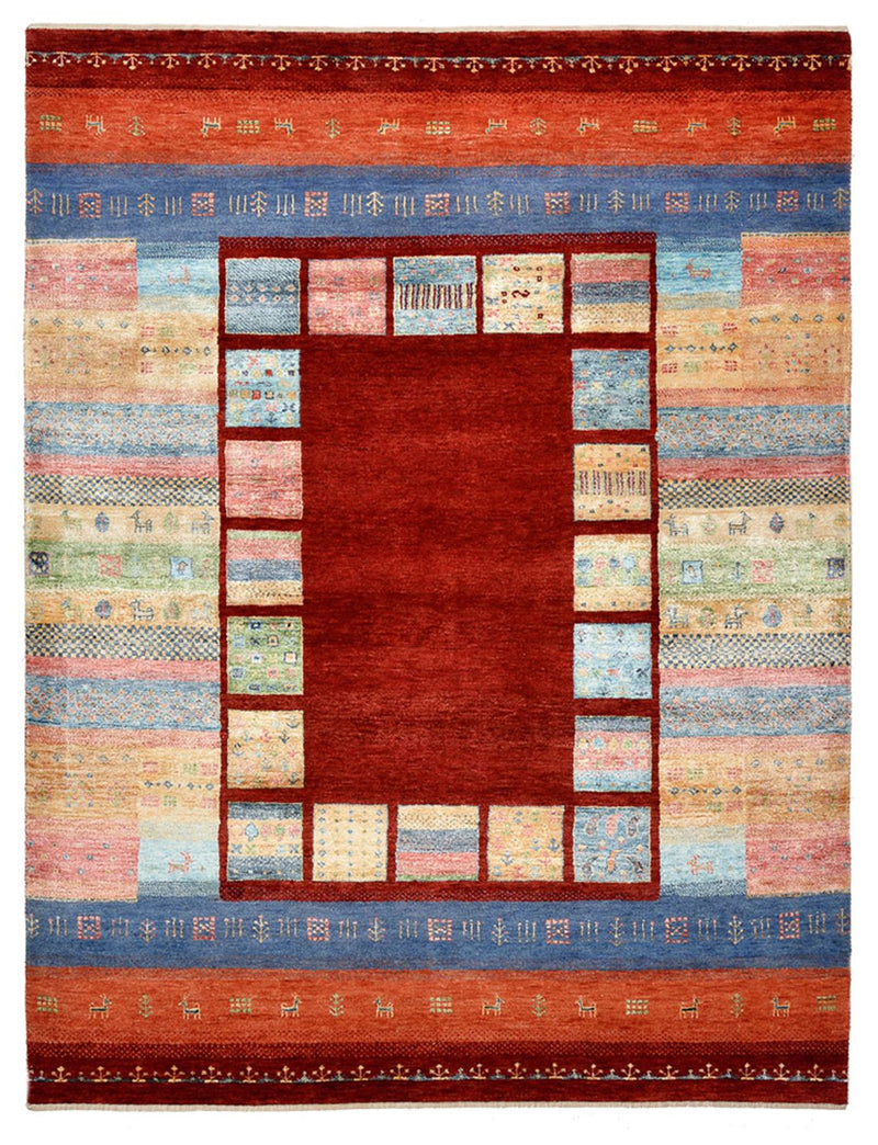 Tappeto Gabbeh - Loribaft Indus - 201 x 155 cm - rosso