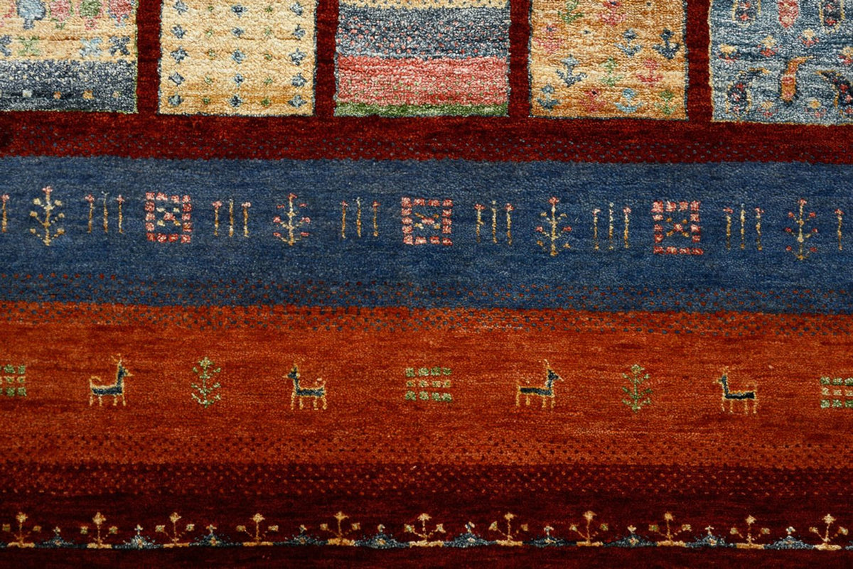 Tappeto Gabbeh - Loribaft Indus - 201 x 155 cm - rosso