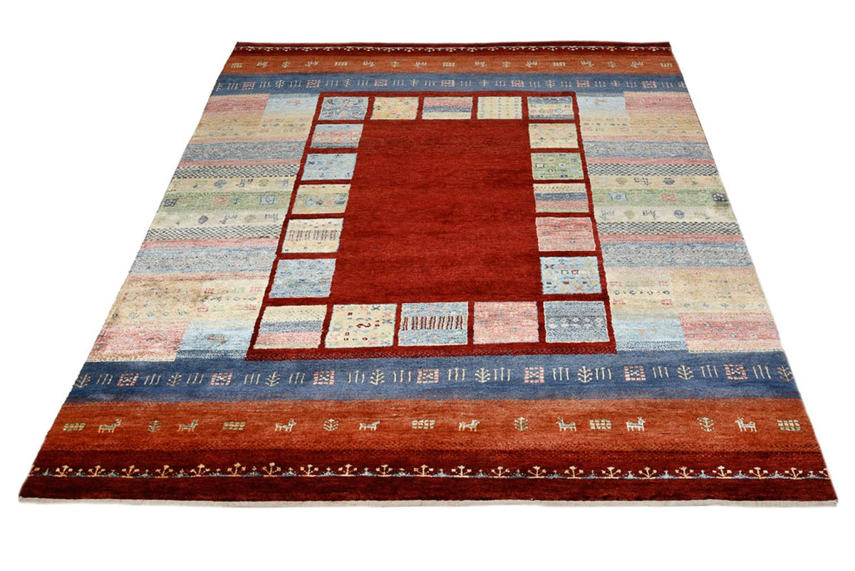 Tappeto Gabbeh - Loribaft Indus - 201 x 155 cm - rosso