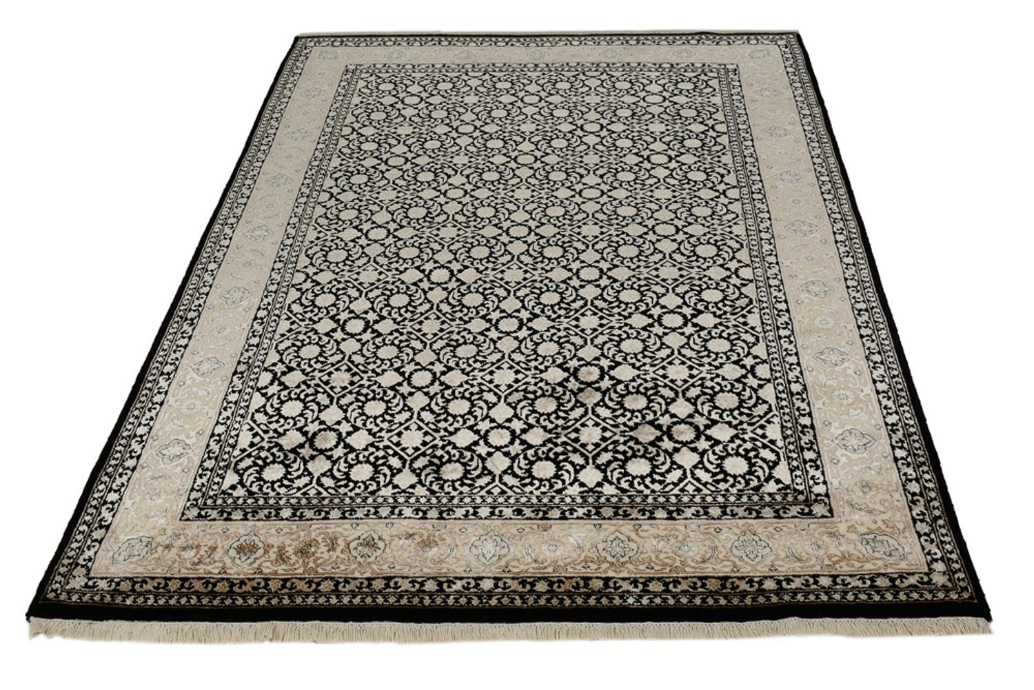 Tappeto orientale - Bidjar - Indo - 204 x 139 cm - beige scuro