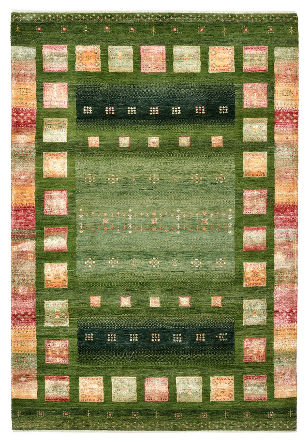 Tappeto Gabbeh - Loribaft Indus - 154 x 106 cm - verde