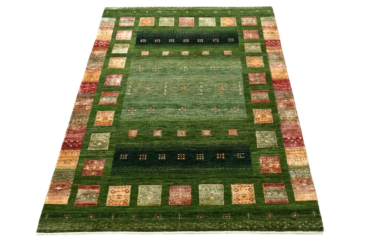 Tappeto Gabbeh - Loribaft Indus - 154 x 106 cm - verde