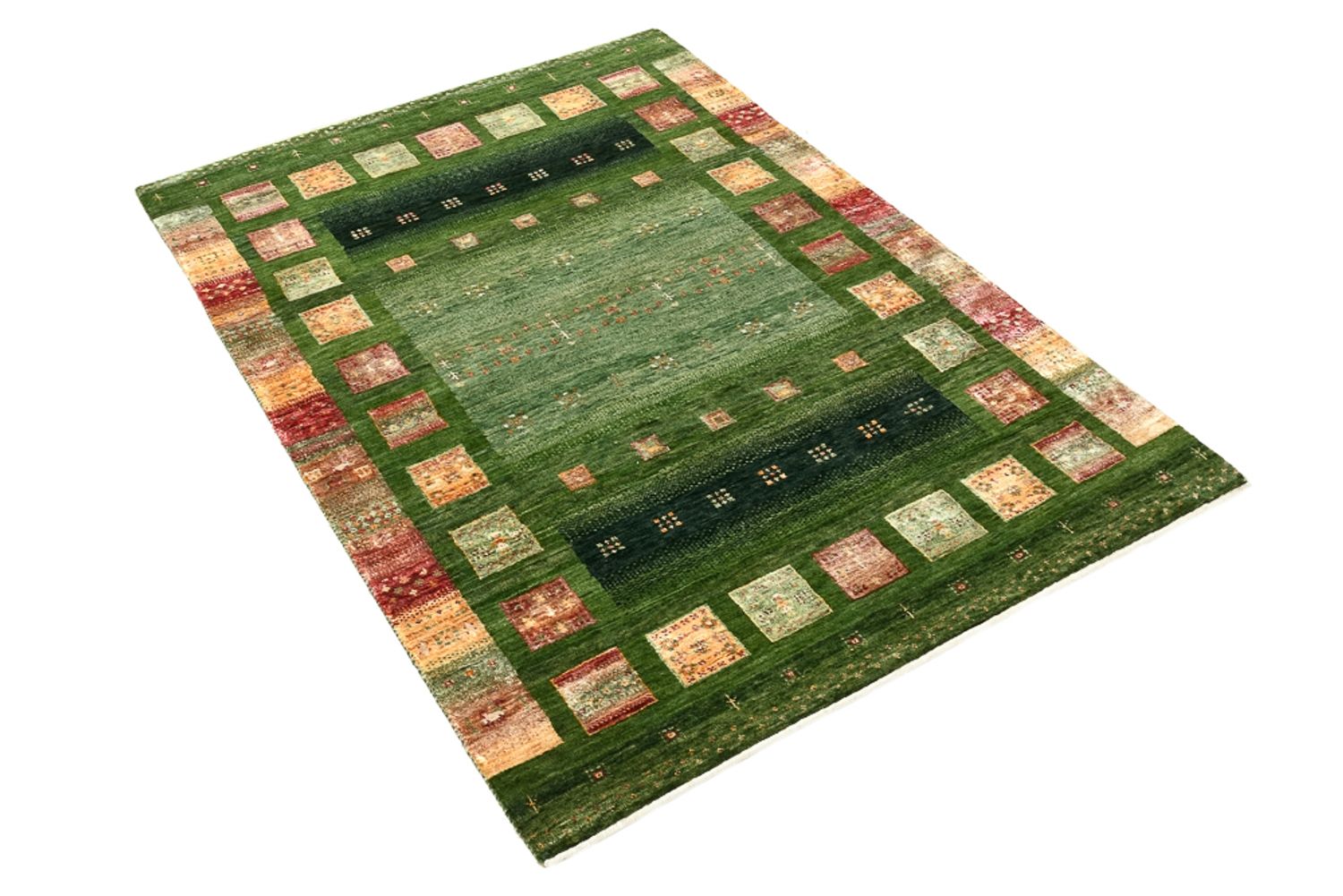 Tappeto Gabbeh - Loribaft Indus - 154 x 106 cm - verde