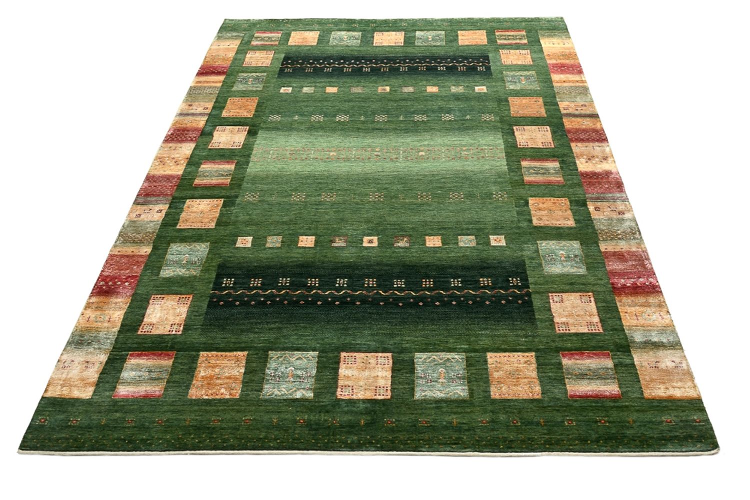 Tappeto Gabbeh - Loribaft Indus - 346 x 245 cm - verde