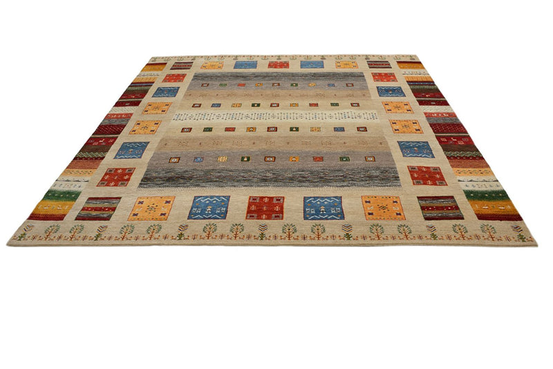 Tappeto Gabbeh - Loribaft Indus quadrato  - 256 x 250 cm - beige chiaro