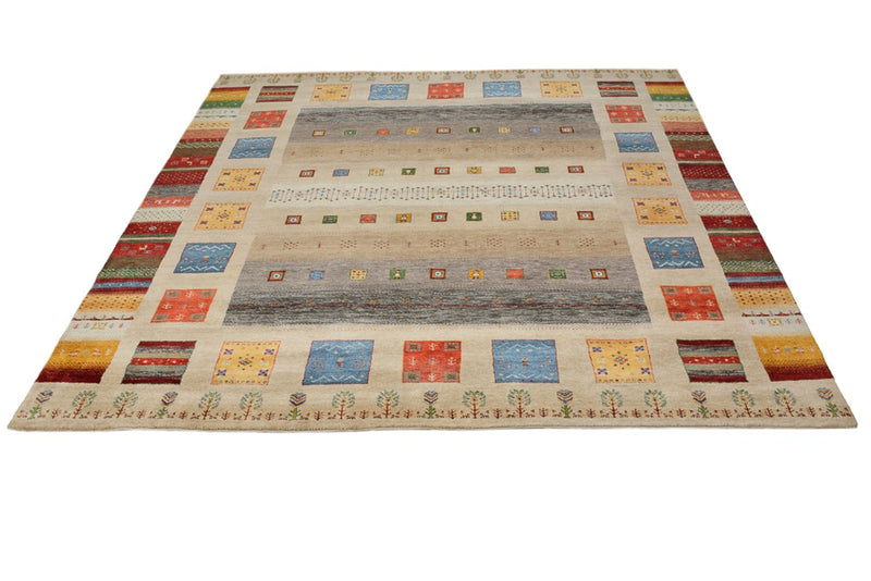 Tappeto Gabbeh - Loribaft Indus quadrato  - 256 x 250 cm - beige chiaro