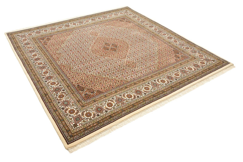 Tappeto orientale - Tabriz quadrato  - 203 x 201 cm - beige scuro