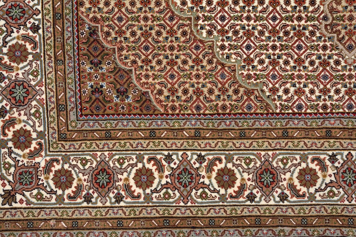 Tappeto orientale - Tabriz quadrato  - 203 x 201 cm - beige scuro
