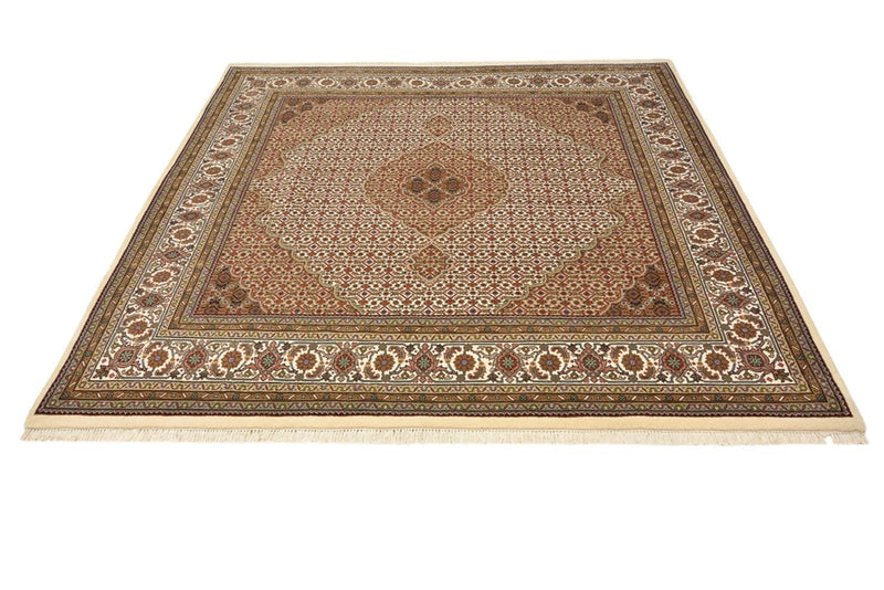 Tappeto orientale - Tabriz quadrato  - 203 x 201 cm - beige scuro