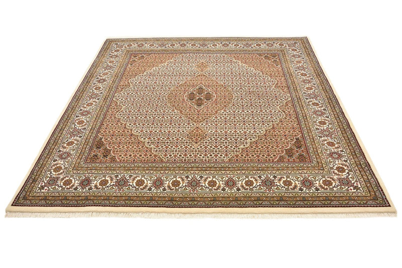 Tappeto orientale - Tabriz quadrato  - 203 x 201 cm - beige scuro