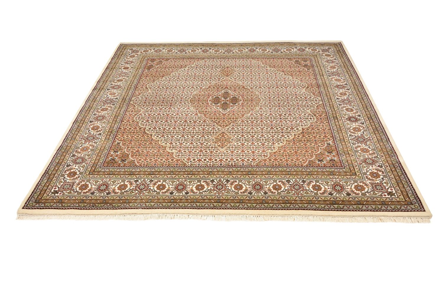 Tappeto orientale - Tabriz quadrato  - 203 x 201 cm - beige scuro