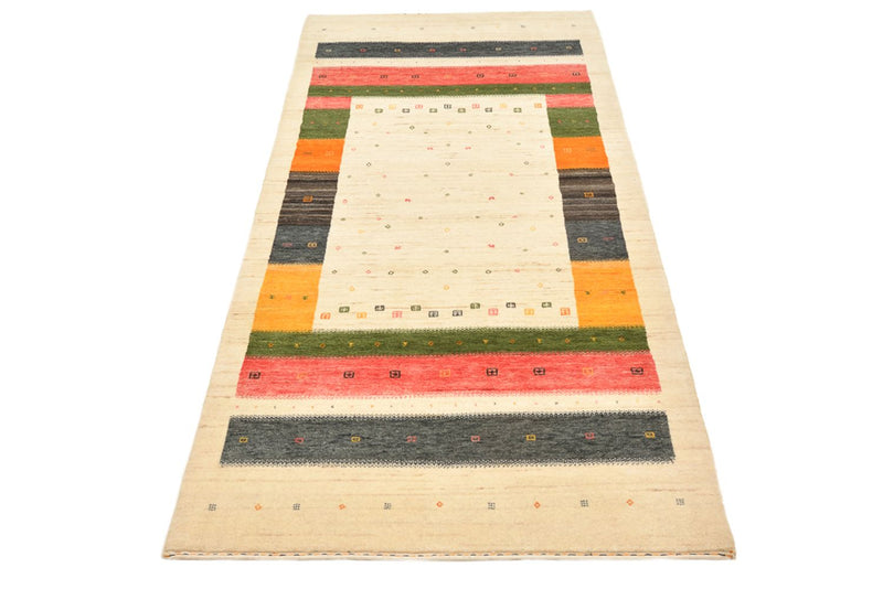 Tappeto corsia Tappeto Gabbeh - Loribaft Indus - 195 x 101 cm - beige chiaro