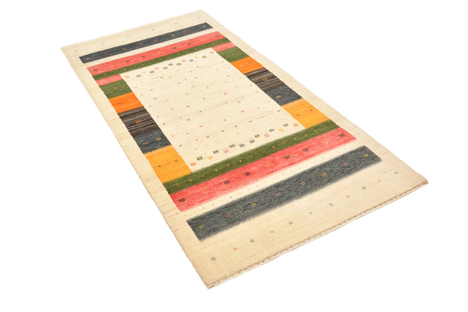 Tappeto corsia Tappeto Gabbeh - Loribaft Indus - 195 x 101 cm - beige chiaro