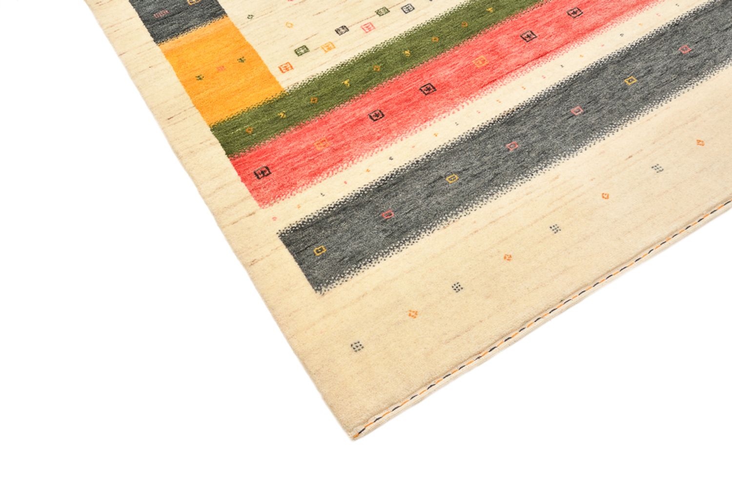 Tappeto corsia Tappeto Gabbeh - Loribaft Indus - 195 x 101 cm - beige chiaro