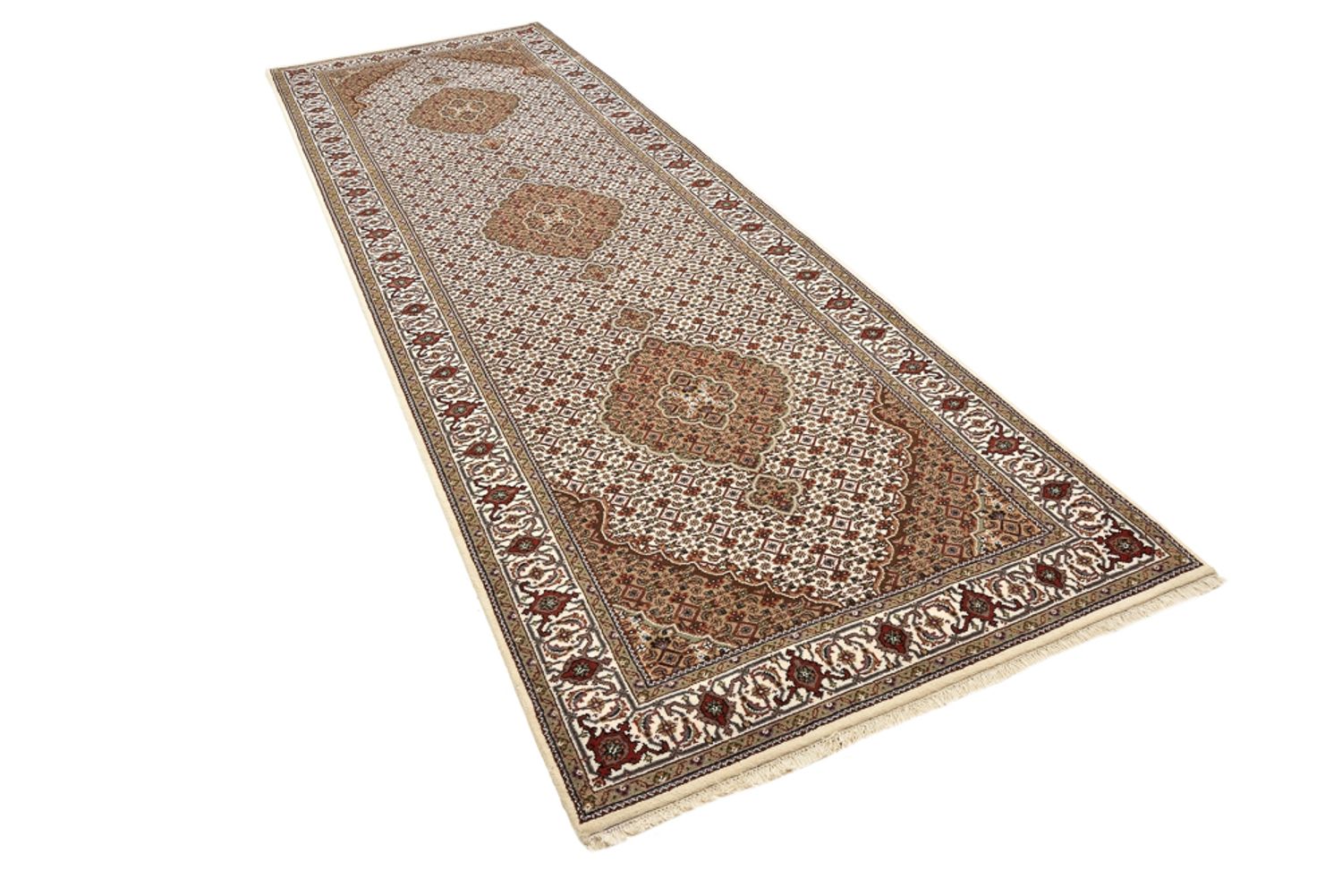 Tappeto corsia Tappeto orientale - Tabriz - 372 x 121 cm - beige chiaro