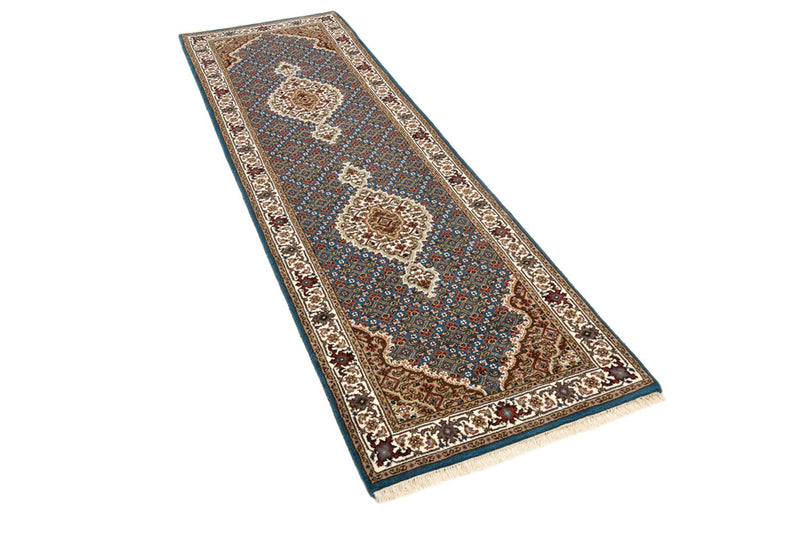 Tappeto corsia Tappeto orientale - Tabriz - 244 x 75 cm - blu scuro