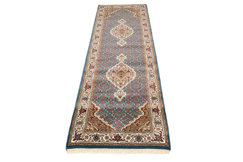 Tappeto corsia Tappeto orientale - Tabriz - 244 x 75 cm - blu scuro