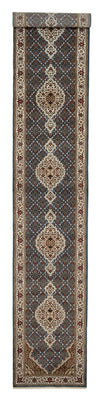 Tappeto corsia Tappeto orientale - Tabriz - 454 x 79 cm - blu scuro