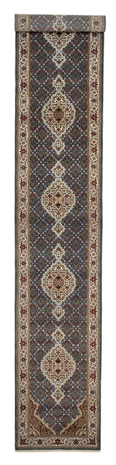 Tappeto corsia Tappeto orientale - Tabriz - 454 x 79 cm - blu scuro