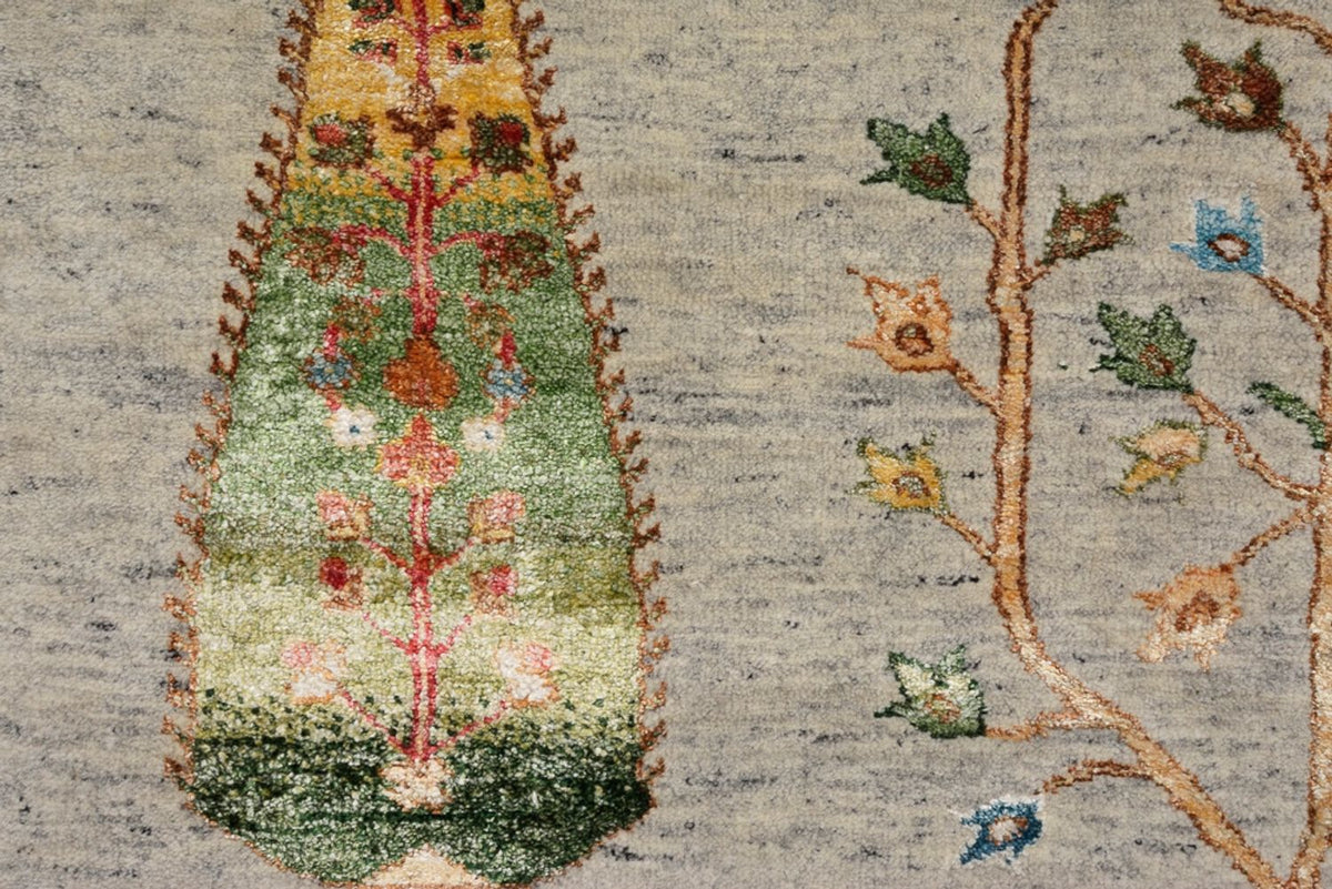 Tappeto Gabbeh - Loribaft Indus - 241 x 173 cm - grigio chiaro