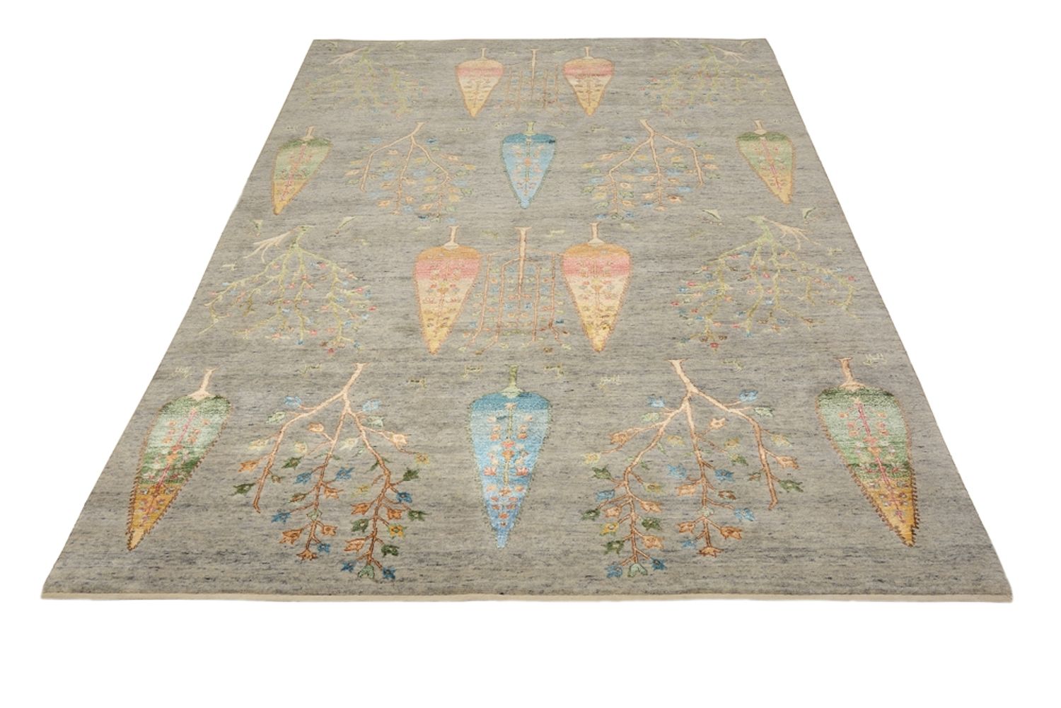 Tappeto Gabbeh - Loribaft Indus - 241 x 173 cm - grigio chiaro