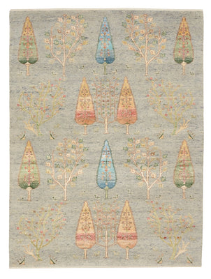 Tappeto Gabbeh - Loribaft Indus - 204 x 155 cm - grigio chiaro