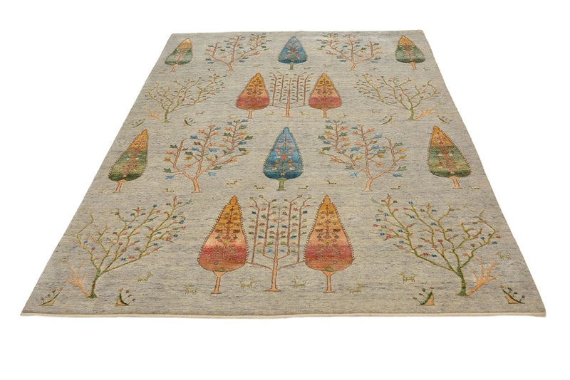 Tappeto Gabbeh - Loribaft Indus - 204 x 155 cm - grigio chiaro