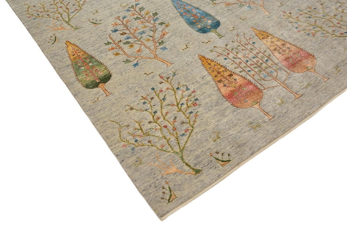 Tappeto Gabbeh - Loribaft Indus - 204 x 155 cm - grigio chiaro