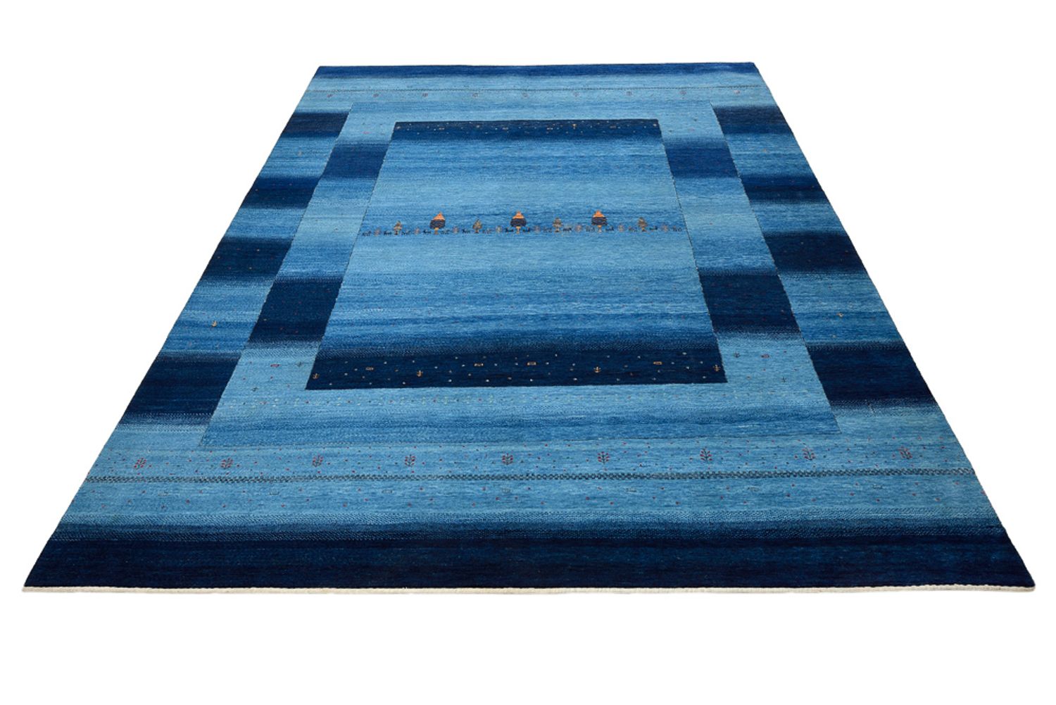 Tappeto Gabbeh - Loribaft Indus - 304 x 243 cm - blu chiaro