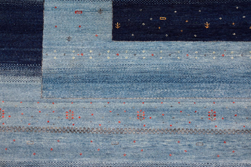 Tappeto Gabbeh - Loribaft Indus - 304 x 243 cm - blu chiaro