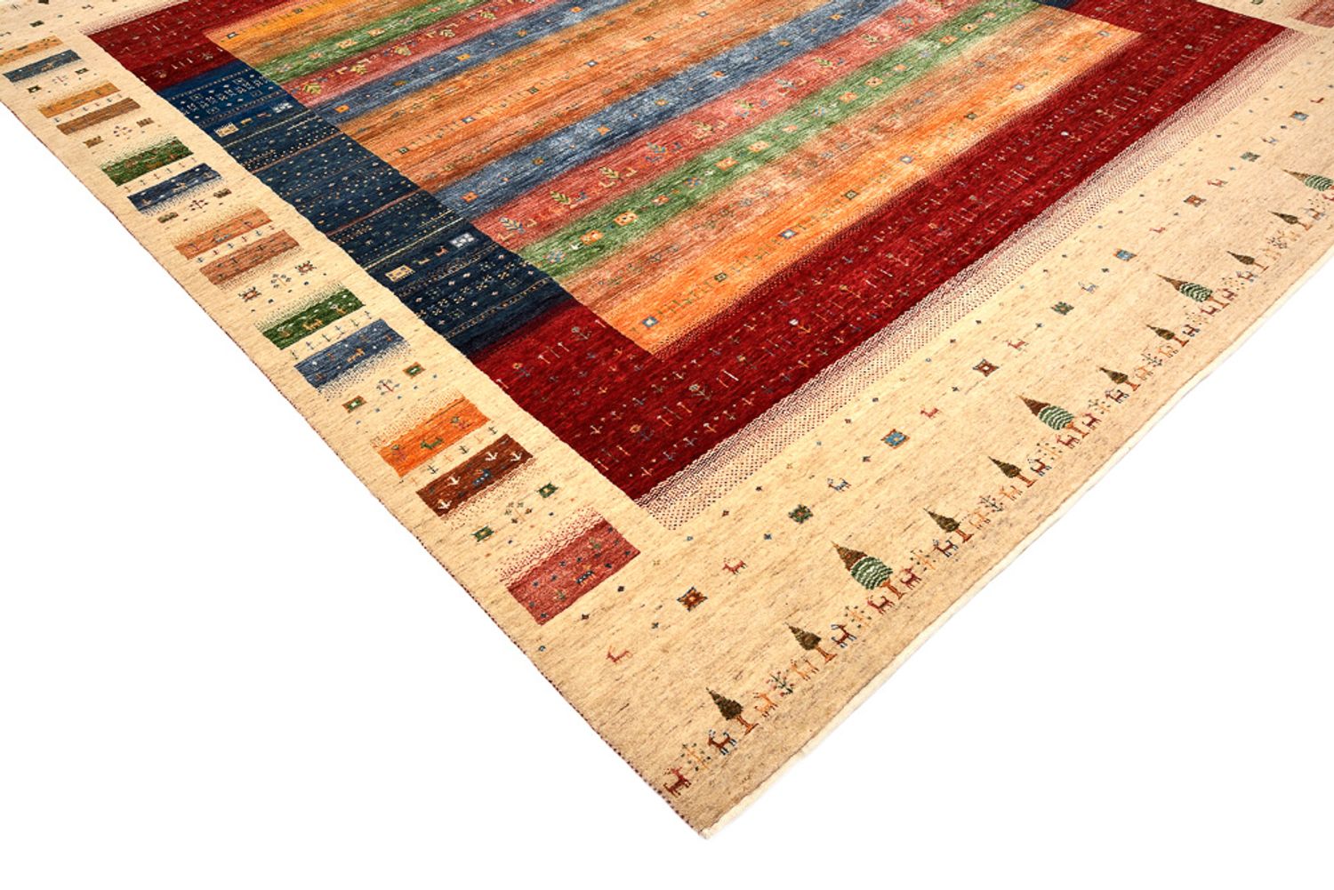 Tappeto Gabbeh - Loribaft Indus - 300 x 251 cm - multicolore