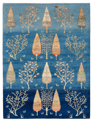 Tappeto Gabbeh - Loribaft Indus - 204 x 155 cm - blu chiaro