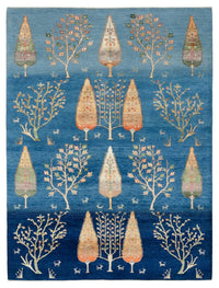 Tappeto Gabbeh - Loribaft Indus - 204 x 155 cm - blu chiaro