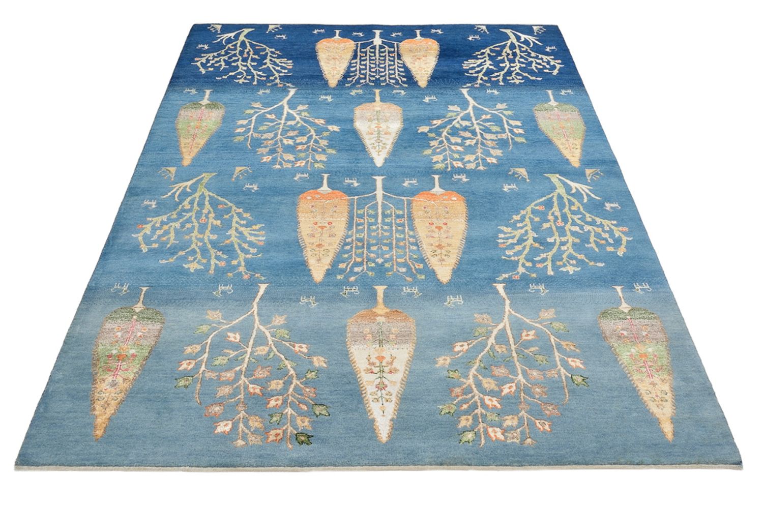 Tappeto Gabbeh - Loribaft Indus - 204 x 155 cm - blu chiaro