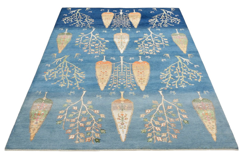 Tappeto Gabbeh - Loribaft Indus - 204 x 155 cm - blu chiaro